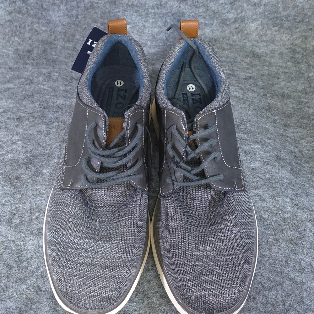 IZOD Kyler Mens Grey Knit Memory Foam Lace Up Sneakers Shoes 11 M - Picture 2 of 7